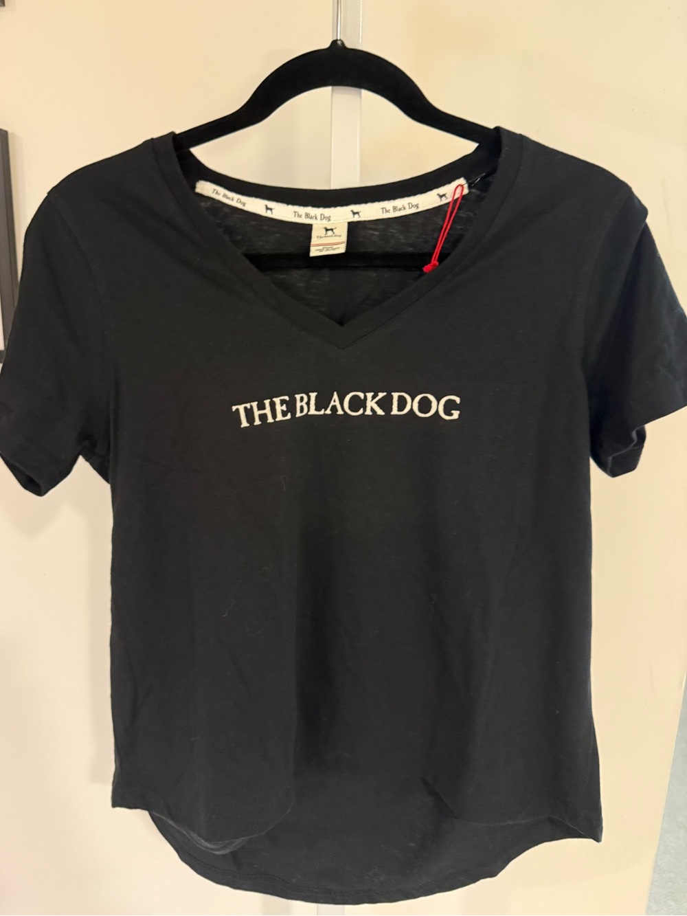 The Black Dog Black V-Neck Logo Tee